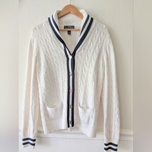Ralph Lauren cable knit cardigan sweater L